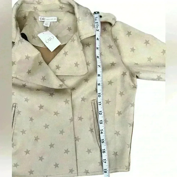 CATO Women's Star Print Moto Jacket - Chic and Stylish - Picture 5 of 5